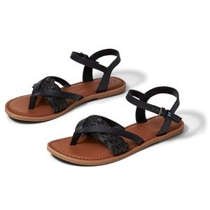 Toms black woven “Lexie” sandal - size 7
